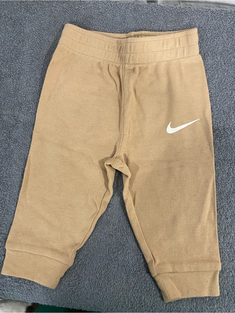 Nike Kids Tan Joggers with White Swoosh